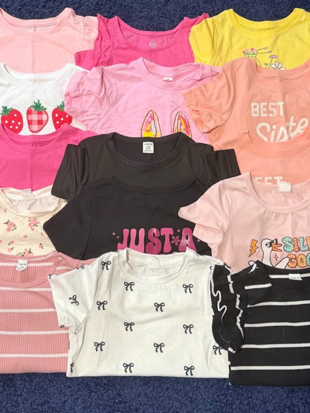 Girls 3T Short Sleeve Shirt Lot – Cat & Jack, Wonder Nation & SHEIN – 15 Tops
